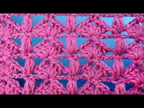 Видео: Необычный Ажурный узор вязания крючком с пышными столбиками Openwork crochet stitch   116