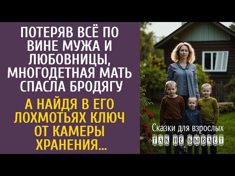 Видео: Потеряв всё по вине мужа и любовницы, многодетная мать спасла бродягу… А найдя в его лохмотьях ключ…