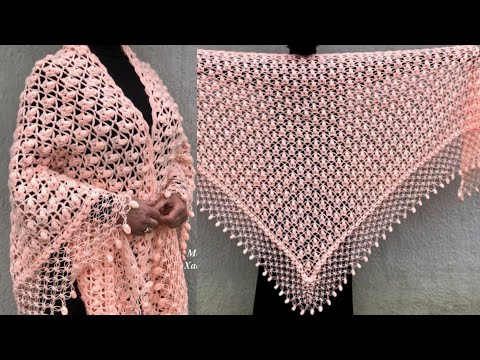 Видео: Новинка 2023 года: треугольная шаль крючком