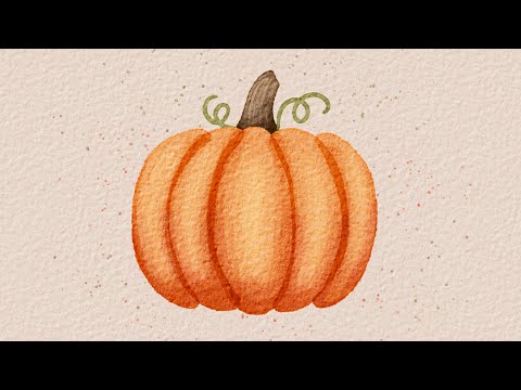 Видео: Как нарисовать простую тыкву акварелью в Procreate