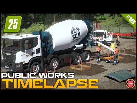Видео: 🚧 На строительной площадке началась заливка бетона в Scania XT ⭐ FS25 Raven Valley Roleplay Publi...