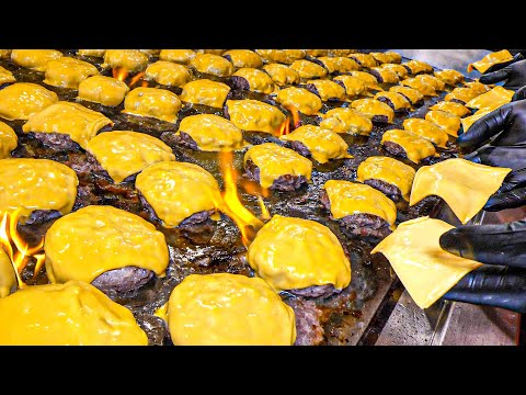 Видео: Коллекция American Style Bacon Triple Cheeseburger - Корейская уличная еда