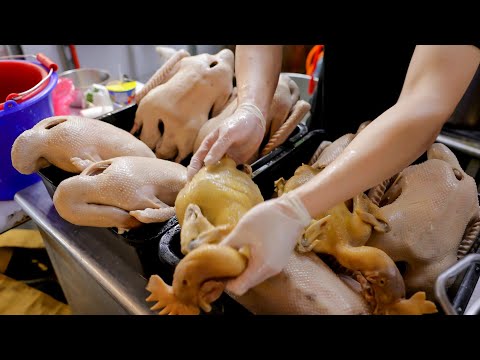 Видео: Боже,преувеличенное мастерство нарезки,нарезка холодного гуся,приготовление тушеных куриных бедрышек