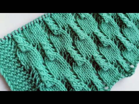 Видео: Объемный ажурный узор спицами. Красивый и простой узор спицами для начинающих