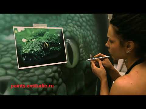 Видео: Аэрография на капоте Ford - The Snake