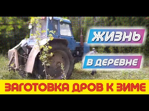 Видео: Жизнь в деревне. Заготовка дров к зиме. Синий трактор вывозит