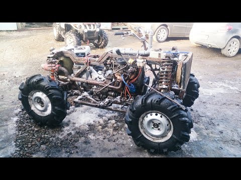 Видео: Самодельный квадроцикл с двигателем от ВАЗ 2108.  Обзор и тест драйв.  Полевые испытания