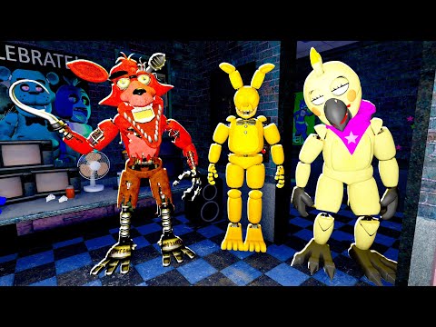 Видео: АНИМАТРОНИКИ ПУГАЮТ ОХРАННИКА FNAF COOP ► Garry's Mod Sandbox