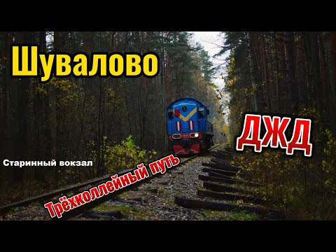 Видео: Шувалово. Вокзал, детская железная дорога и трёхколейный путь./Shuvalovo railway station