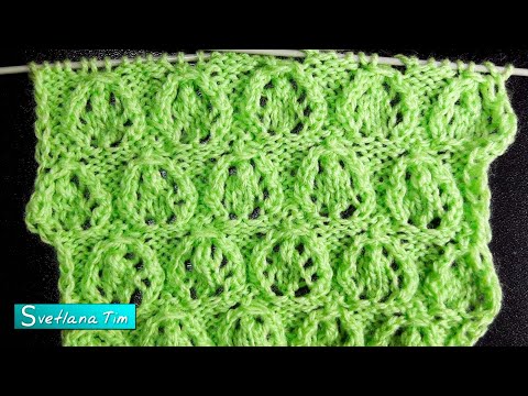 Видео: Узоры спицами Ажурные Кружочки. Вязание Спицами Мастер класс + Схема/ Светлана Тим