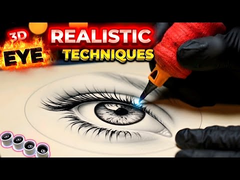 Видео: Мастерим реалистичную 3D-татуировку глаза: урок | Техника без белых чернил (3RL/7RS)