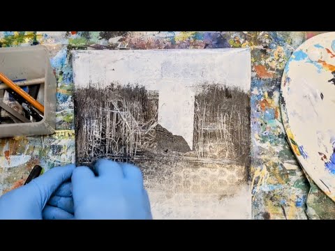 Видео: Переделайте ненужные картины в абстрактное искусство | Повторное использование старого холста #ab...