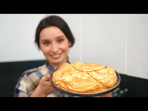 Видео: ПРОЩЕ рецепта не найдете! САМЫЕ ТОНКИЕ вкусные блинчики на Масленицу! Блины на молоке и воде!