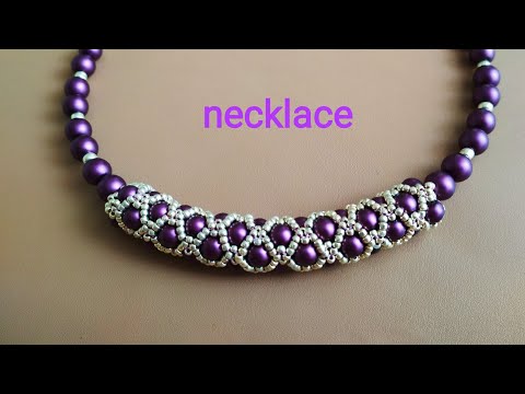 Видео: Necklace. Колье из бисера и бусин. МК