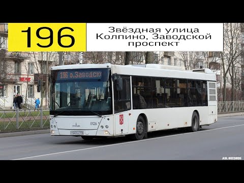 Видео: Автобус 196 "Звёздная ул.  - Колпино, Заводской проспект".