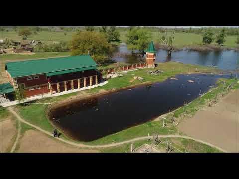 Видео: Свято-Архангельский мужской монастырь в хуторе Барбаши (вид сверху,разлив 2018г.)