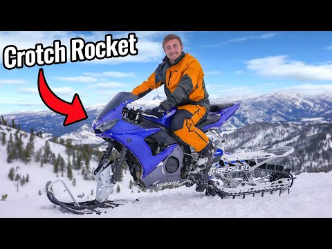Видео: Снежный велосипед Crotch Rocket!