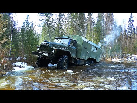 Видео: Весенняя экспедиция на УРАЛ 4320 с кунгом по зимним дорогам. РАЗВЕДКА ДОРОГ. #1 ural 4320