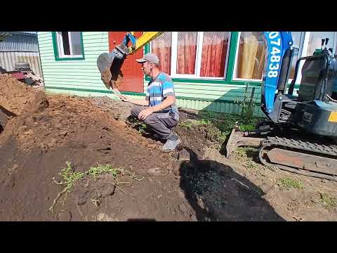 Видео: Таскаем жб изделия и роем скучный водопровод