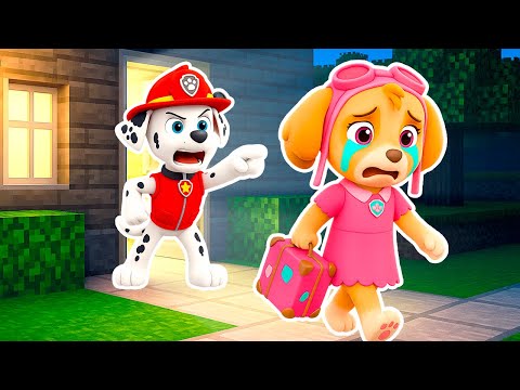 Видео: МАРШАЛ ВЫГНАЛ СКАЙ ИЗ ДОМА ЩЕНЯЧИЙ ПАТРУЛЬ В МАЙНКРАФТ PAW PATROL EXE