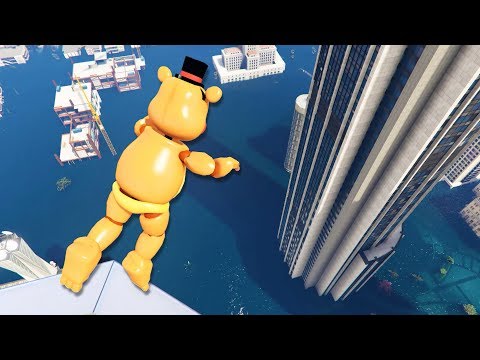 Видео: Той Фредди в GTA 5: Безумные Рэгдоллы [Затопленный Лос-Сантос | FNAF Аниматроники] - Серия 2