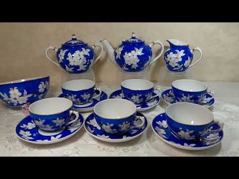 Видео: Всё о фарфоре. Чайный сервиз "Яблоневый цвет" Дулёво 1960 г.