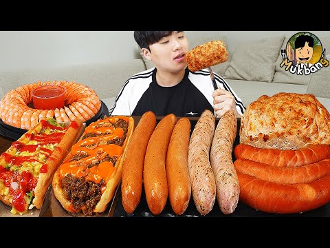 Видео: ASMR MUKBANG | Огненная лапша, хотдог, Коктейли из креветок, колбаса рецепт блюда ! принимать