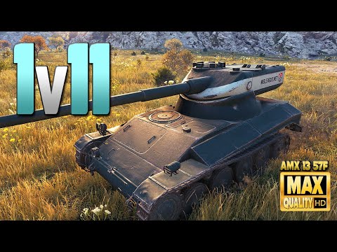 Видео: Один AMX 13 57F против 11 - World of Tanks