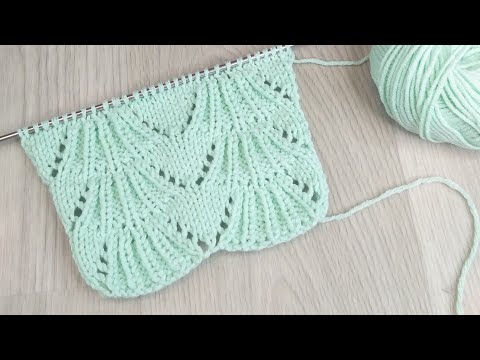 Видео: Очень красивый ажурный узор. Вязание спицами. Мастер класс