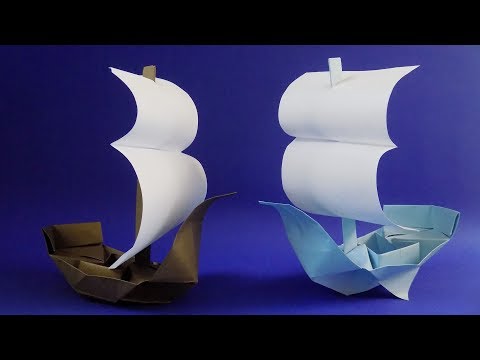 Видео: Как сделать кораблик из бумаги с парусом. Оригами кораблик пошаговая инструкция.