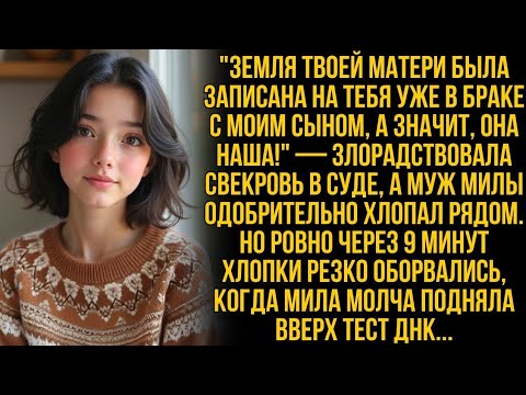 Видео: В суде муж Милы и свекровь делили её землю. Но смех затих, когда Мила молча показала тест ДНК…