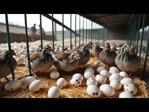 Видео: Как перепелиная ферма производит миллионы яиц - Внутри перепелиной фермы - Птицеводческий бизнес.