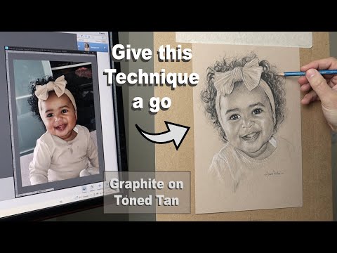 Видео: Как рисовать на бумаге бежевого тона. Урок с комментариями ~ Как нарисовать реалистичный портрет ...