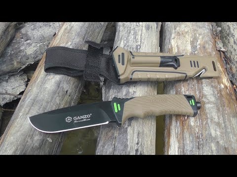 Видео: Нож выживания Ganzo Survival knife G8012 - обзор и тесты