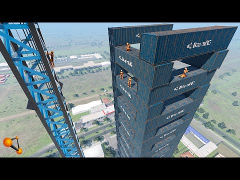 Видео: СМЕРТЕЛЬНЫЙ ГРУЗ! НЕБОСКРЁБ ИЗ КОНТЕЙНЕРОВ НЕ ВЫДЕРЖАЛ  | BeamNG.drive