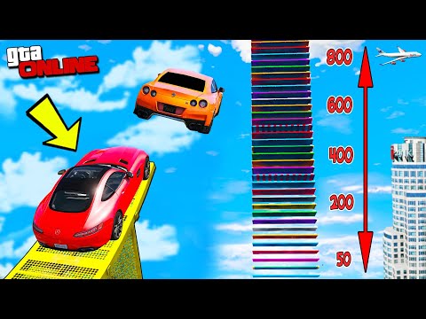 Видео: ЛУЧШАЯ ПОДБОРКА! КАК ВЫСОКО В НЕБО УЛЕТИТ ЧИТ ТАЧКА С ОГРОМНОГО ТРАМПЛИНА? ПРЫЖКИ В ВЫСОТУ GTA 5!