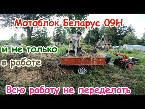 Видео: Перевозка грузов на мотоблоке МТЗ 09Н.Всю работу не переделать.