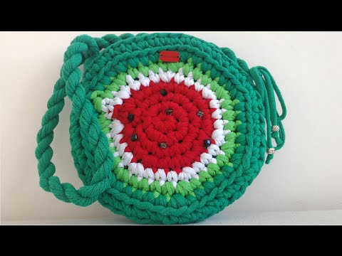 Видео: Вязание крючком. Сумочка "Арбузик".
