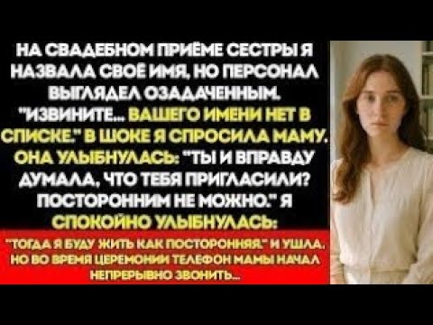 Видео: Мама И Сестра Удалили Меня Из Списка Гостей На Свадьбу Моей Сестры