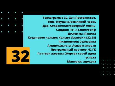 Видео: 32 генный ключ. Наследственное почтение.