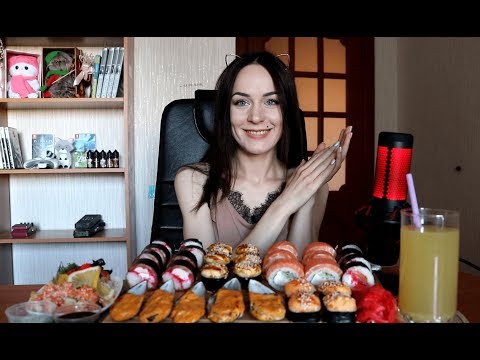 Видео: MUKBANG |  Суши/роллы, мидии | Sushi rolls | не ASMR