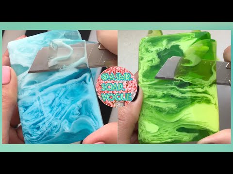 Видео: Cutting glycerin soap / Soft soap / Asmr video / Режу глицериновое мыло / Мягкая резка