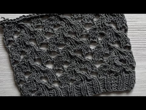 Видео: Необычный узор спицами. Узор сеточка спицами. Красивый и простой узор спицами.