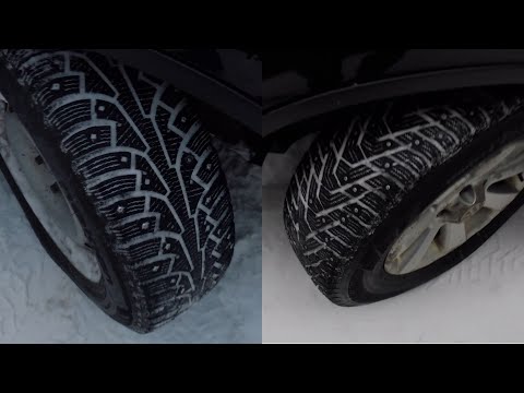 Видео: Торможение на льду, Nokian Nordman 5 против Hankook ipike X.