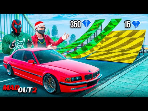 Видео: НОВЫЕ ТРАМПЛИНЫ + BMW E38 из обновления в MadOut 2! СТОИТ ЛИ ОТКРЫВАТЬ ИМПОРТ? 🤔