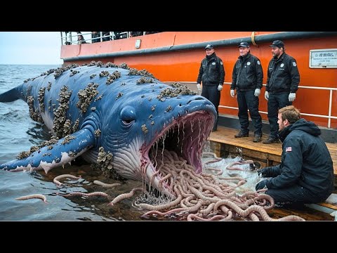 Видео: Команда спасателей спасла гигантского синего кита, покрытого бесчисленными мшанками 🐳
