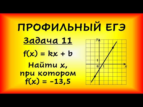 Видео: На рисунке изображен график функции f(x)=kx+b. Найдите значение х, при котором f(x)=-13,5 (проф ЕГЭ)