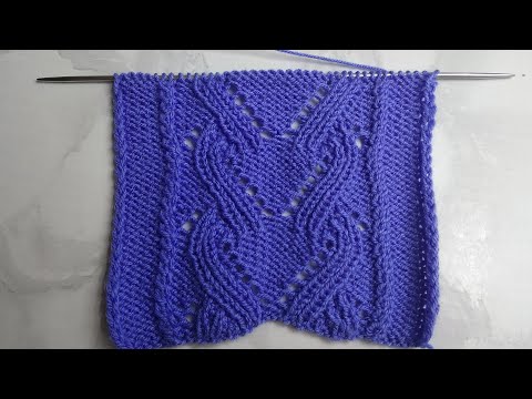 Видео: Вяжем красивый и простой ажурный узор спицами. Вязаные узоры спицами