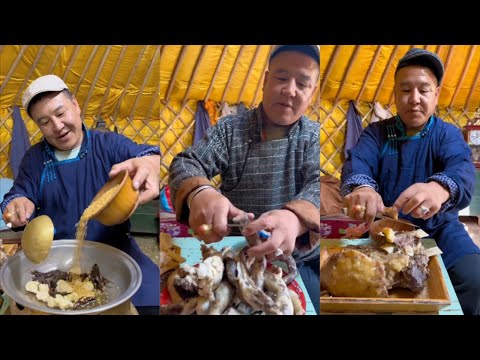 Видео: Традиционная монгольская жизнь на природе на лугах Чаба Баннер! Удлинённая версия, коллекция 4 #еда
