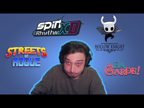 Видео: Праден выполняет челленджи в Streets of Rogue, Hollow Knight, Spin Rhythm XD,  En Garde!